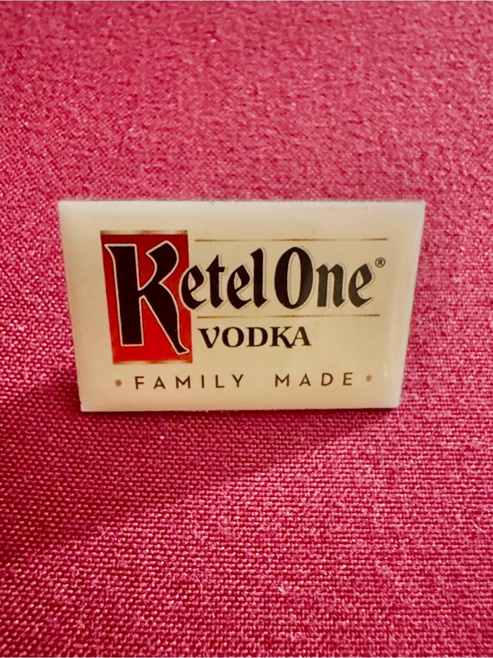 Ketel One Vodka Promotional Pin - Cream & Red Logo